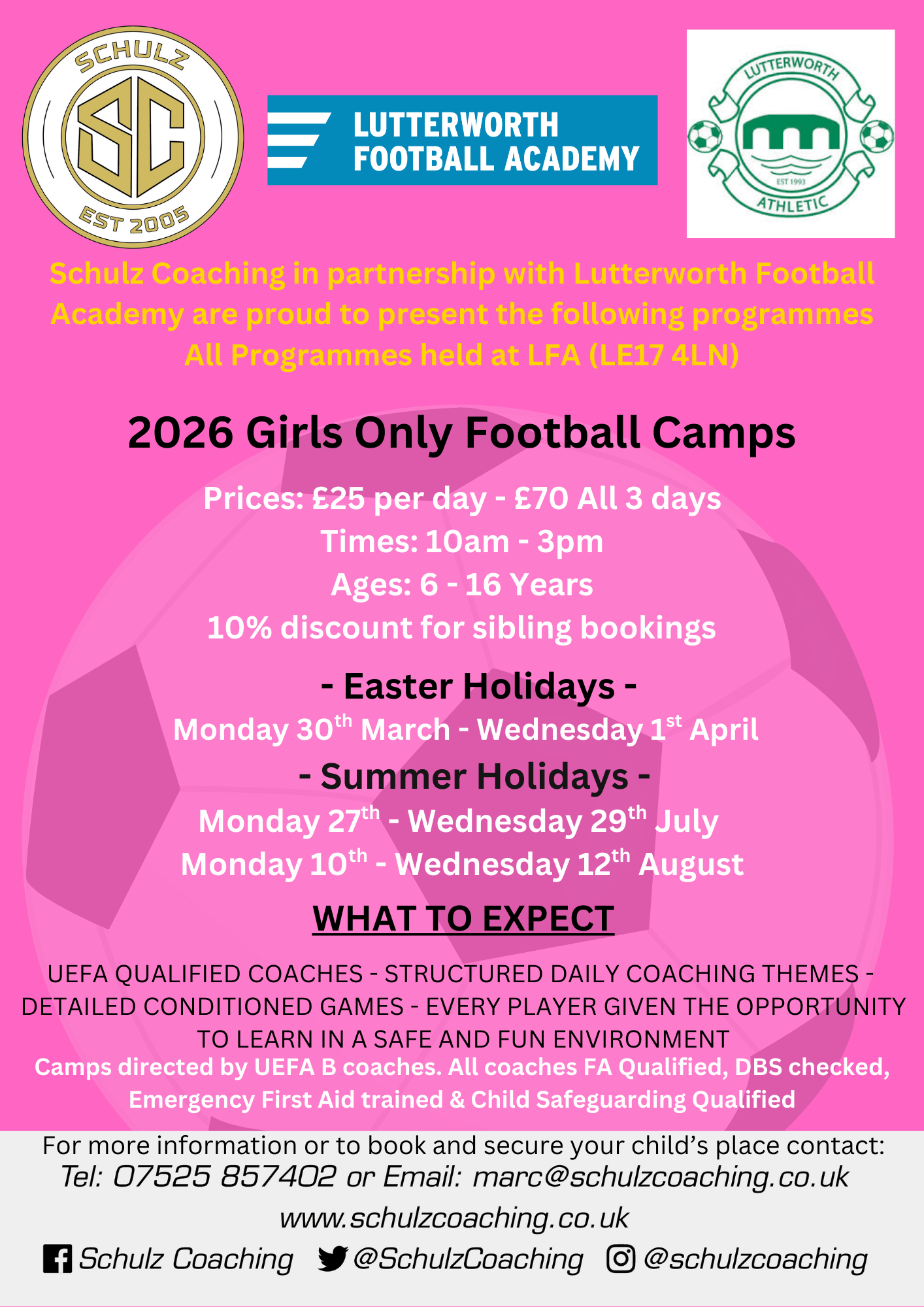 Girls Only Holiday Camps — Lutterworth Athletic FC